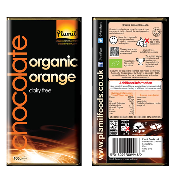 plamil-schokolade-nussfrei-orange Bio Zartbitterschokolade Orange